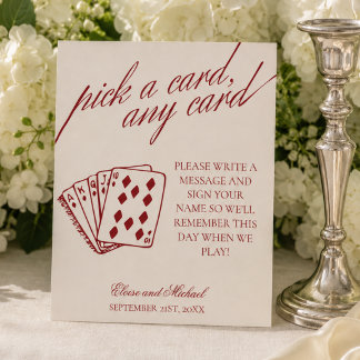 Signe De Table Livre d'or Burgundy Choisissez une carte, n'import