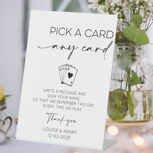 Signe De Table Livre d'or Choisir une carte, n'importe quelle car