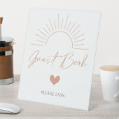 Signe De Table Livre d'or de Baby Shower Boho Sun (In SItu)