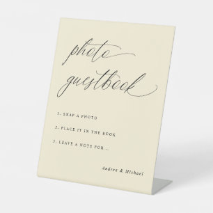 Signe De Table Livre d'or de mariage avec calligraphie élégante C