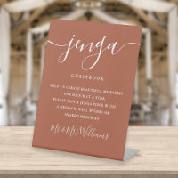 Livre d'or de mariage Jenga écriture moderne Terra