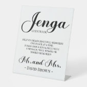 Signe De Table Livre d'or de mariage Jenga Script Gras (Recto)
