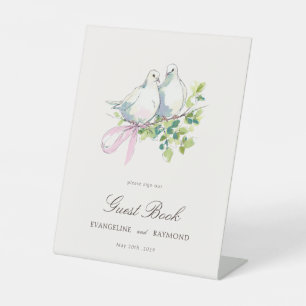 Signe De Table Livre d'or de mariage manoir aquarelle élégant roc
