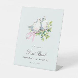 Signe De Table Livre d'or de mariage manoir aquarelle élégant roc