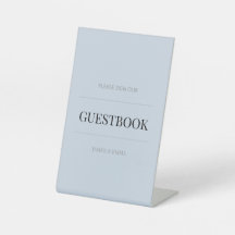 Livre d'or de mariage minimaliste bleu gris