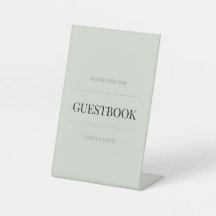 Livre d'or de mariage minimaliste vert sauge pâle
