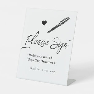 Signe De Table Livre d'or de mariage simple événement