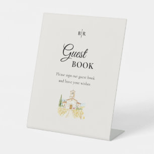 Signe De Table Livre d'or de mariage toscan