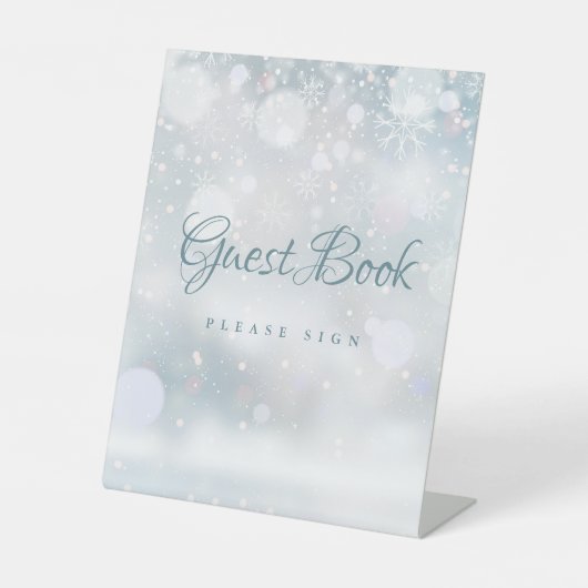 Signe De Table Livre d'or des Snowflakes d'hiver (Recto)