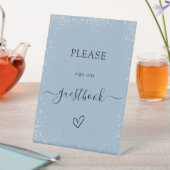 Signe De Table Livre d'or du mariage bleu Dusty (In SItu)