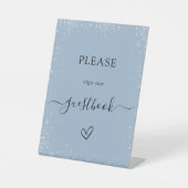 Signe De Table Livre d'or du mariage bleu Dusty (Recto)