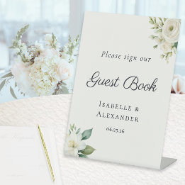 Signe De Table Livre d'or élégant et romantique pour invités