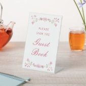 Signe De Table Livre d'or Fleurs roses (In SItu)