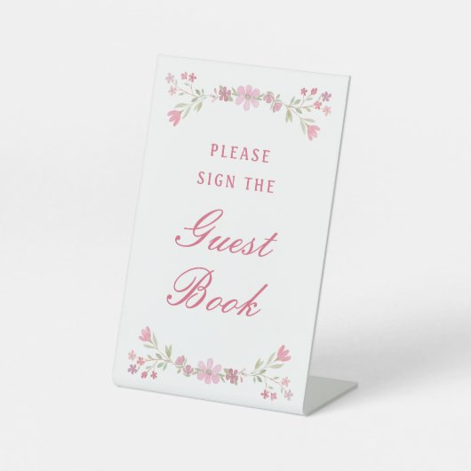 Signe De Table Livre d'or Fleurs roses (Recto)