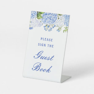 Signe De Table Livre d'or Hydrangea Bleu