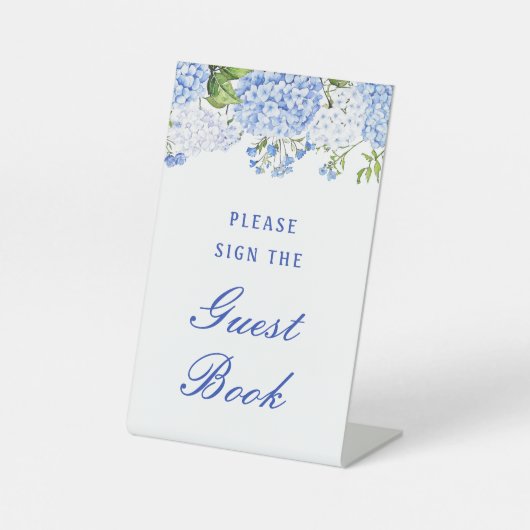 Signe De Table Livre d'or Hydrangea Bleu (Recto)