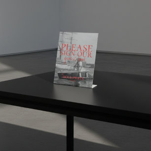 Signe De Table Livre d'or manuscrit moderne minimaliste pour invi