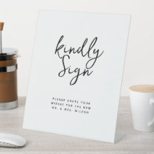 Livre d'or Mariage de script moderne Pedestal Mini