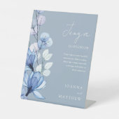 Signe De Table Livre d'or Mariage Dusty Blue Floral Jenga (Recto)