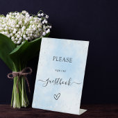 Signe De Table Livre d'or mariage en argent bleu