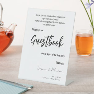 Signe De Table Livre d'or mariage Minimalist Elegant