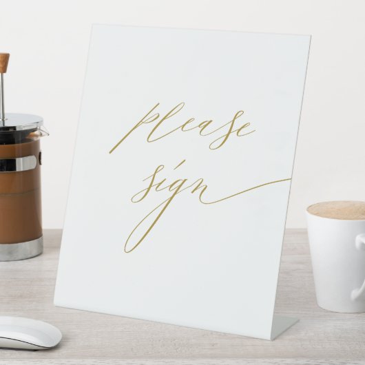 Signe De Table Livre d'or moderne Simple White Script Mariage (In SItu)