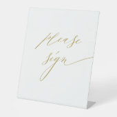 Signe De Table Livre d'or moderne Simple White Script Mariage (Recto)