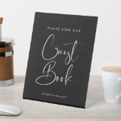 Signe De Table Livre d'or noir élégant et moderne (In SItu)