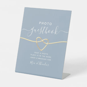 Signe De Table Livre d'or photo Mariage Dusty Blue
