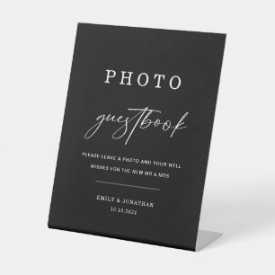 Signe De Table Livre d'or Photo Mariage noir