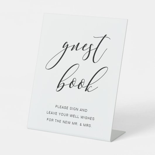 Signe De Table Livre d'or Russe moderne Mariage Script (Recto)