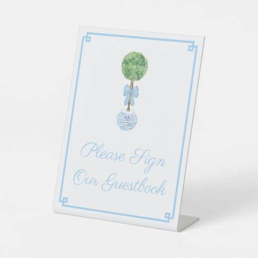 Signe De Table Livre d'or Wedding shower Darling Topiary Blue Bow (Recto)