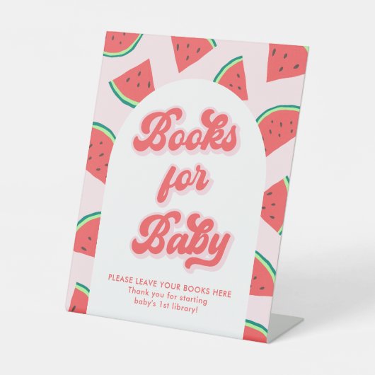 Signe De Table Livres Baby showers Watermelon pour bébé (Recto)