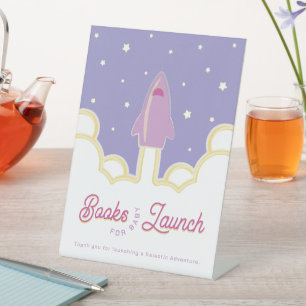 Signe De Table Livres de lancement de fusée pour bébé pourpre