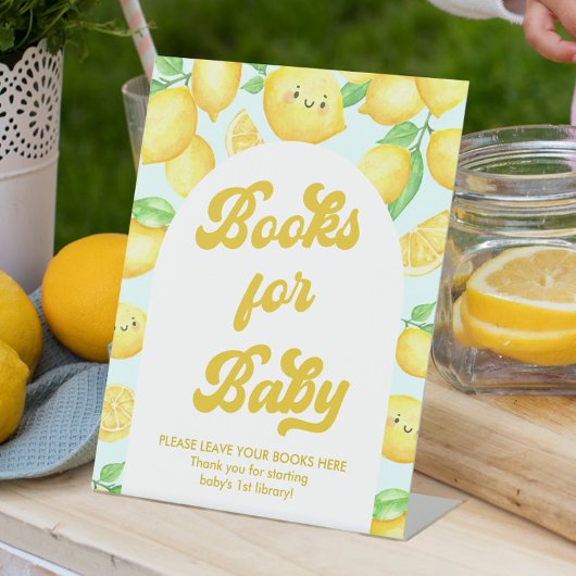 Signe De Table Livres en Baby shower citron pour bébé