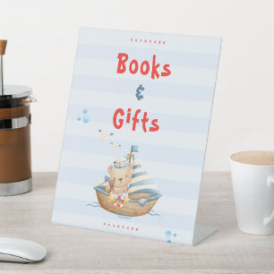Signe De Table Livres et Cadeaux Ahoy Son Baby shower Garçon