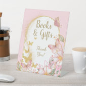 Signe De Table Livres et cadeaux | Baby shower papillon rose (In SItu)