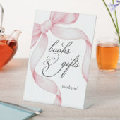 Signe De Table Livres et cadeaux Coquette rose Baby shower Bow (In SItu)