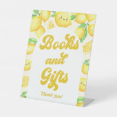 Signe De Table Livres et cadeaux de Baby shower citron (Recto)