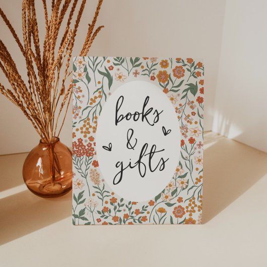 Signe De Table Livres et cadeaux fleurs sauvages