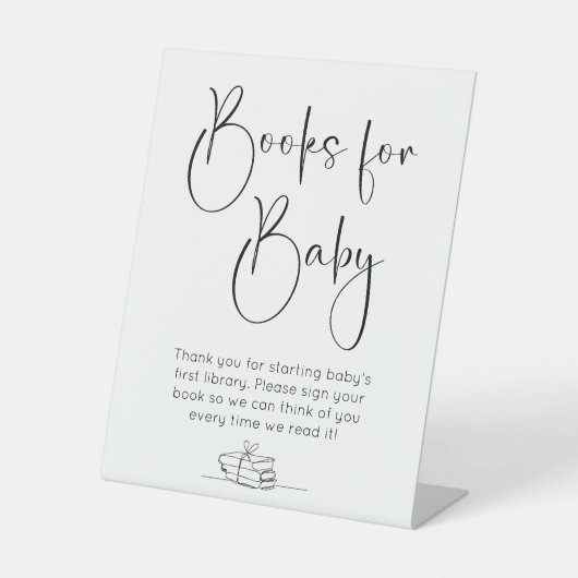 Signe De Table Livres Pour Baby Modern Script Baby shower (Recto)