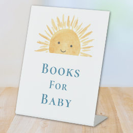 Signe De Table Livres Pour Bébé Baby shower À Thème Soleil