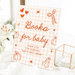 Signe De Table Livres pour bébé pour une Baby Shower A Little Pum