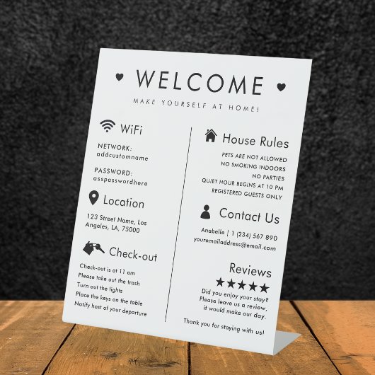 Signe De Table Location de vacances Bienvenue Guest House Rules S