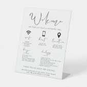 Signe De Table Location vacances Affiche de bienvenue Invité Info (Recto)