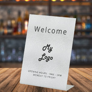 Signe De Table Logo argent accueil entreprise