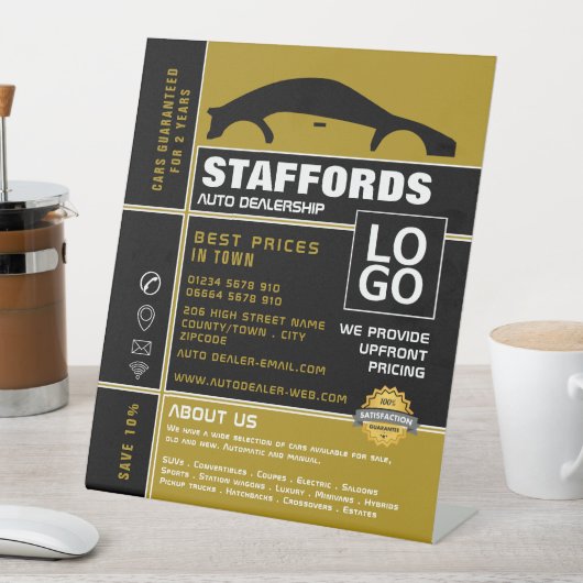 Signe De Table Logo automobile, concessionnaire automobile public (In SItu)