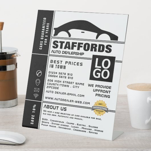 Signe De Table Logo automobile, concessionnaire automobile public (In SItu)