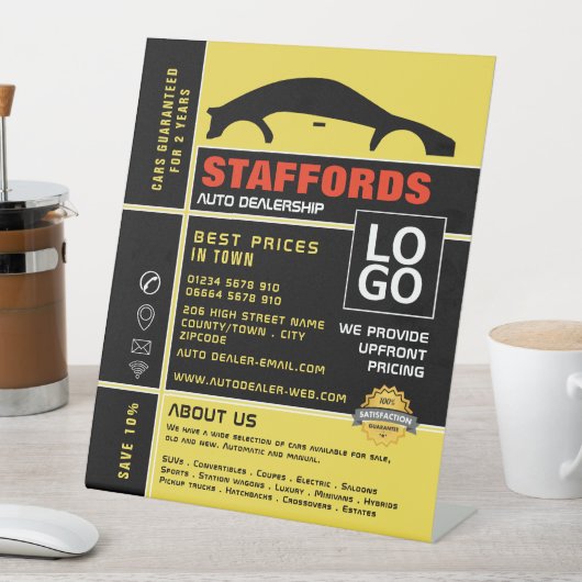 Signe De Table Logo automobile, concessionnaire automobile public (In SItu)