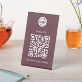 Signe De Table Logo Brown moderne et élégant QR Code Restaurant M (In SItu)